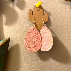 Leather faux earrings